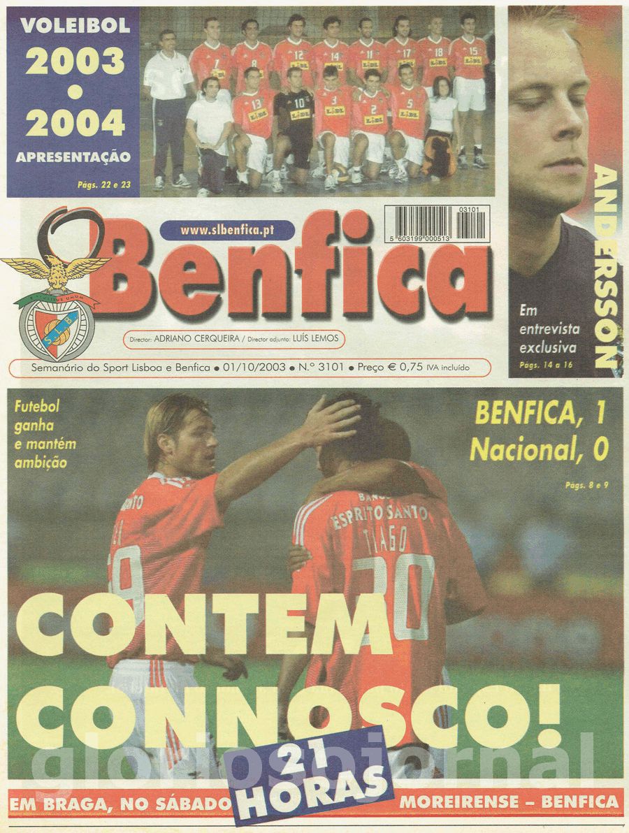 jornal o benfica 3101 2003-10-01